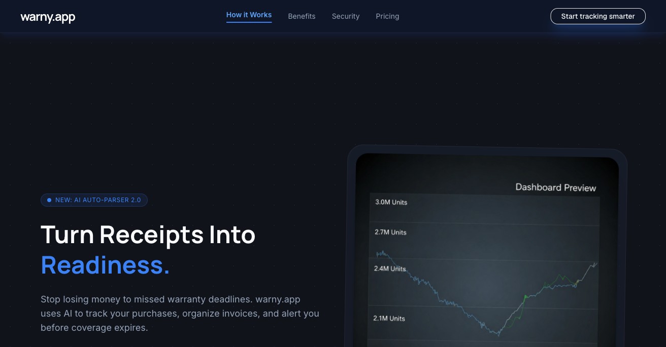 Warny — Turn Receipts Into Readiness
